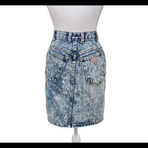 Vintage Guess Acid Wash Jean Skirt Small, Retro Jean Skirt Vintage size 27